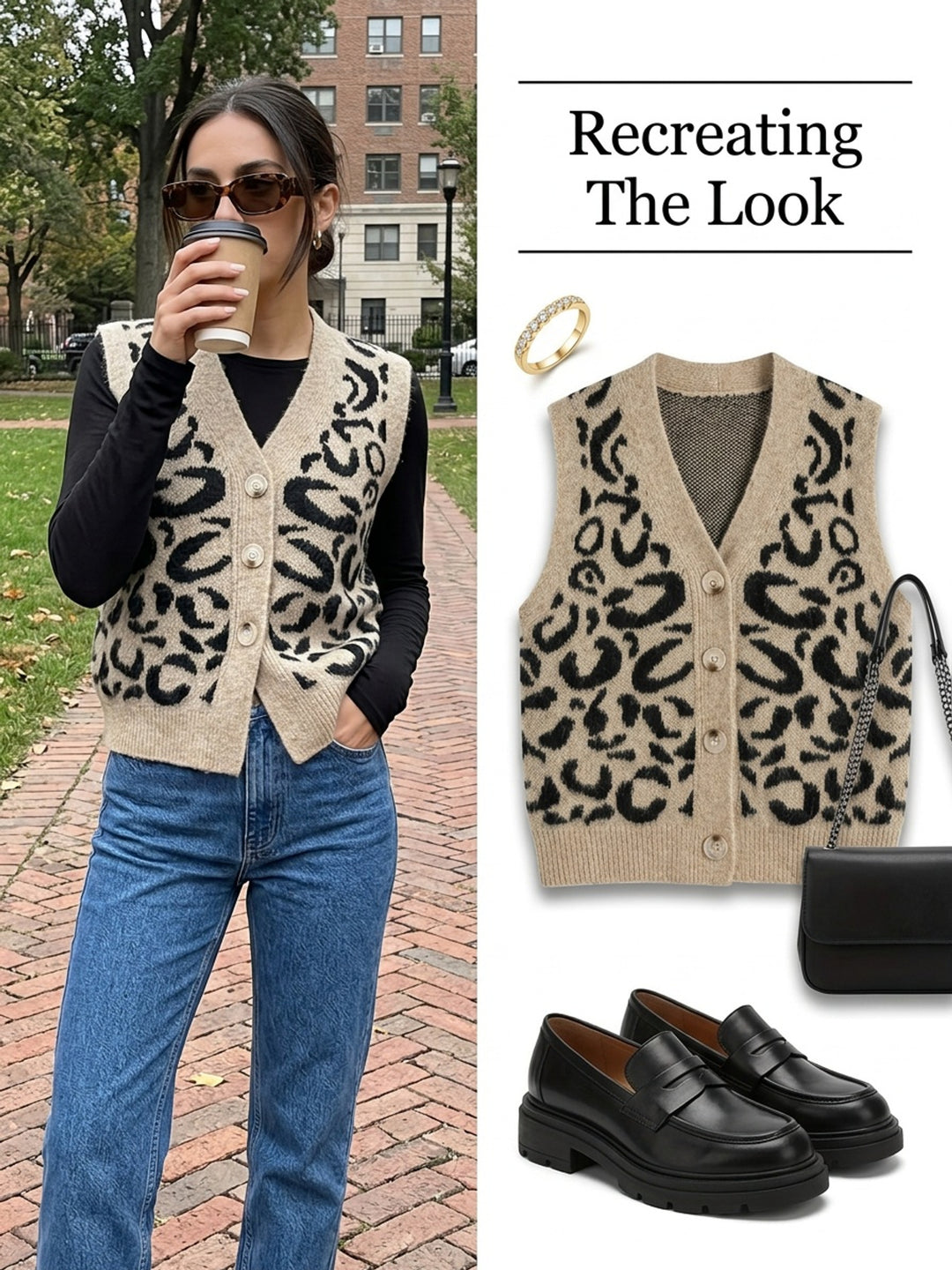 Thea | Patterned Button-Front Vest