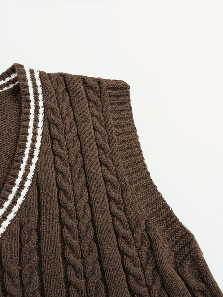 Gideon | Cable-Knit V-Neck Sweater Vest