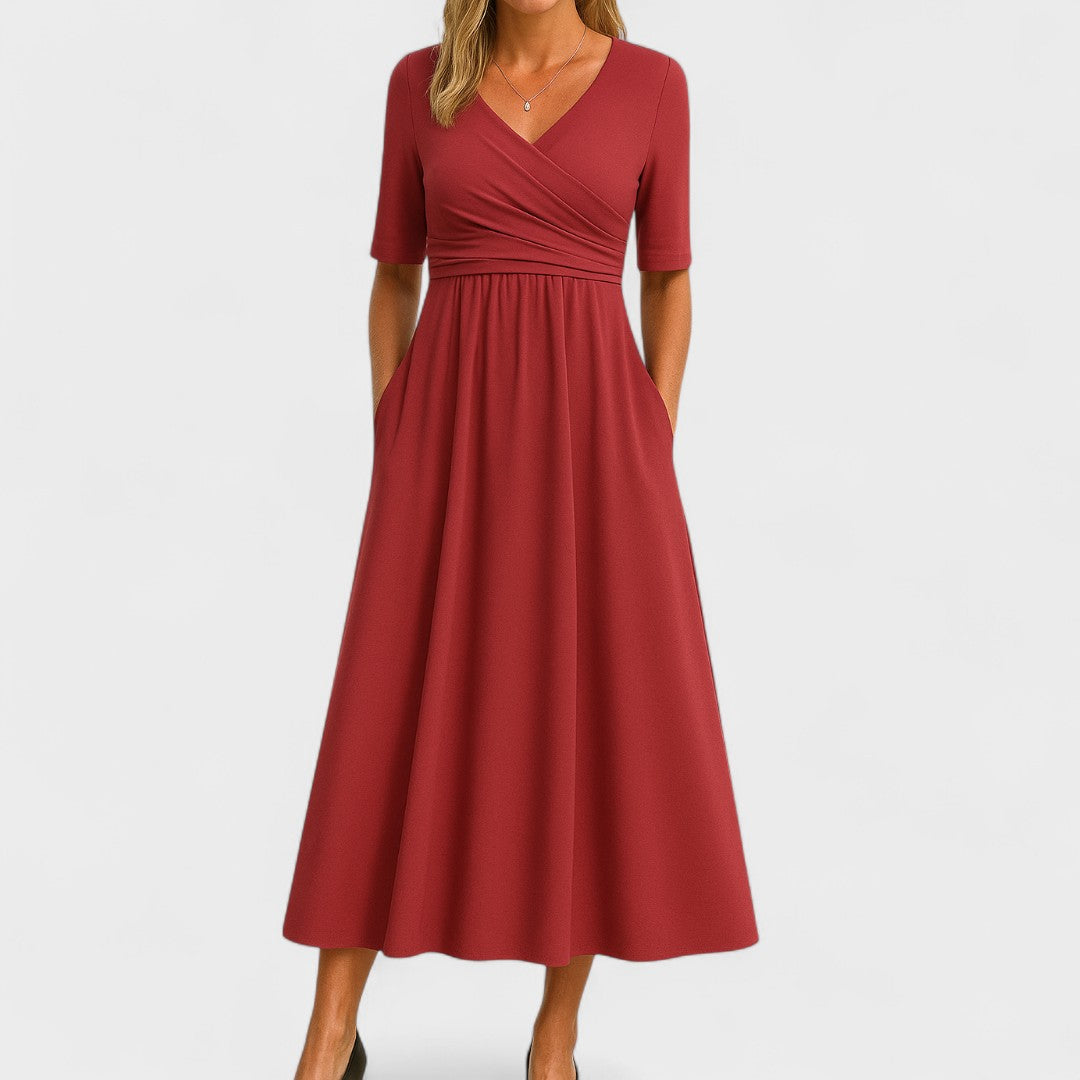 Maddison | Graceful Pleated Midi Dress