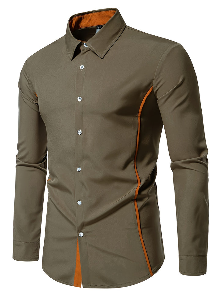 Anthony | Contrast Trim Button-Up Shirt