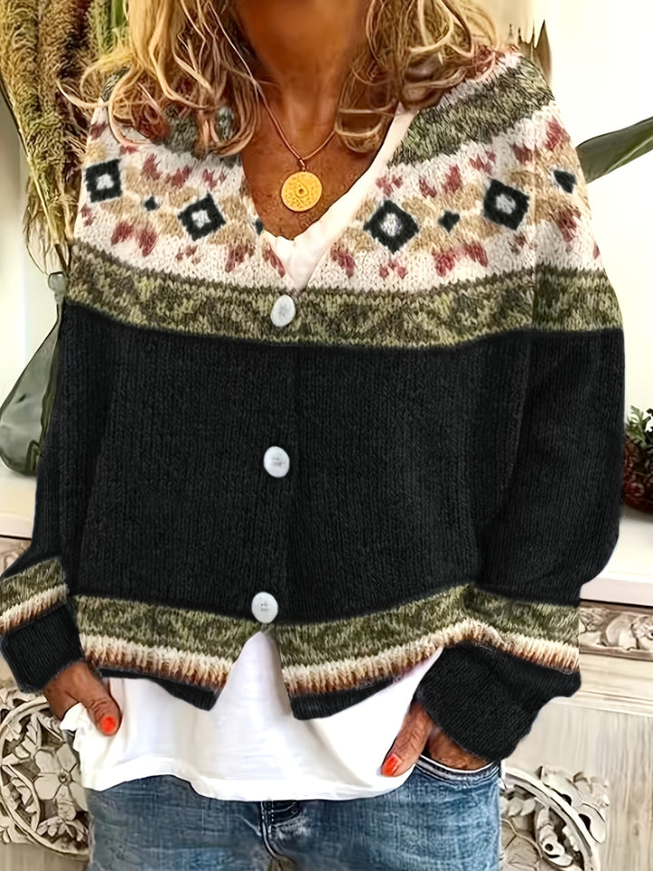 Harlow | Patterned Button-Front Cardigan