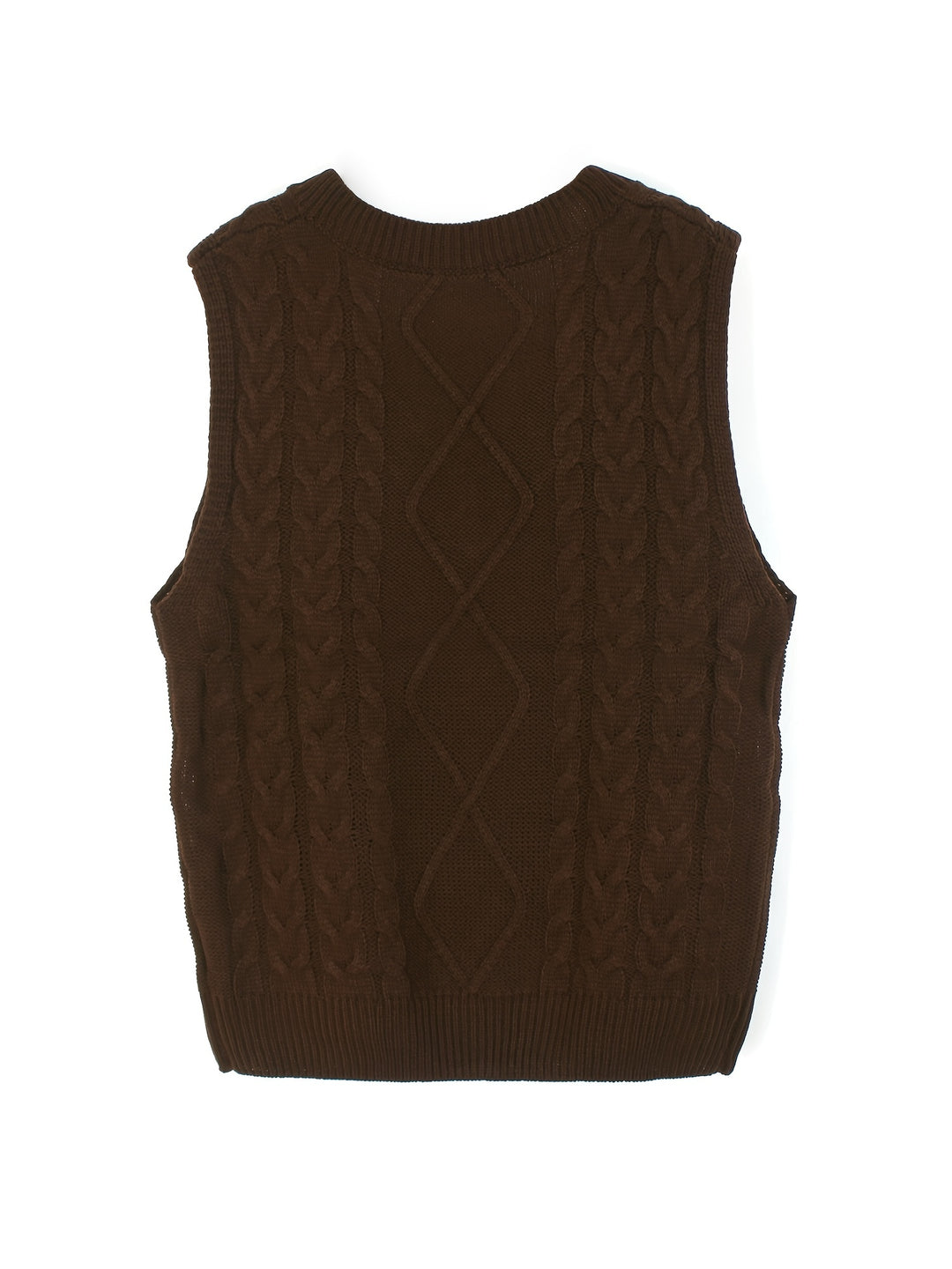 Cora | Cozy Cable-Knit V-Neck Sweater Vest