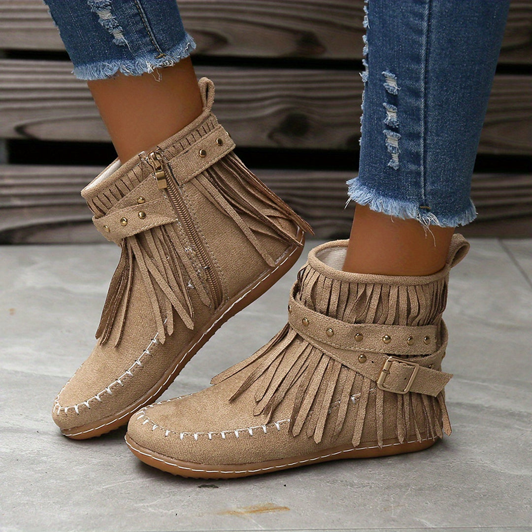 Annabel | Fringed Western Ankle Boots