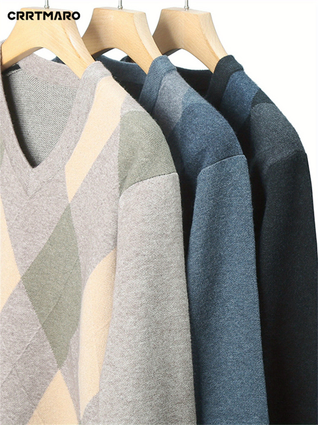 Warren | Classic Argyle V-Neck Sweater