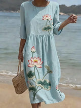 Vanessa | Timeless Round Neck Floral Dress