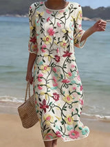 Erica | Elegant Multicolor Floral Dress