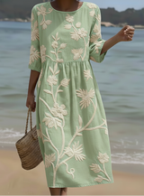 Paige | Round Neck Mid Sleeve Floral Dress