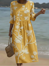 Lauren | Elegant Round Neck Floral Dress