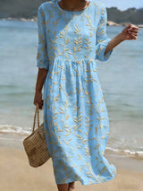 Jaden | Stylish Floral Round Neck Dress