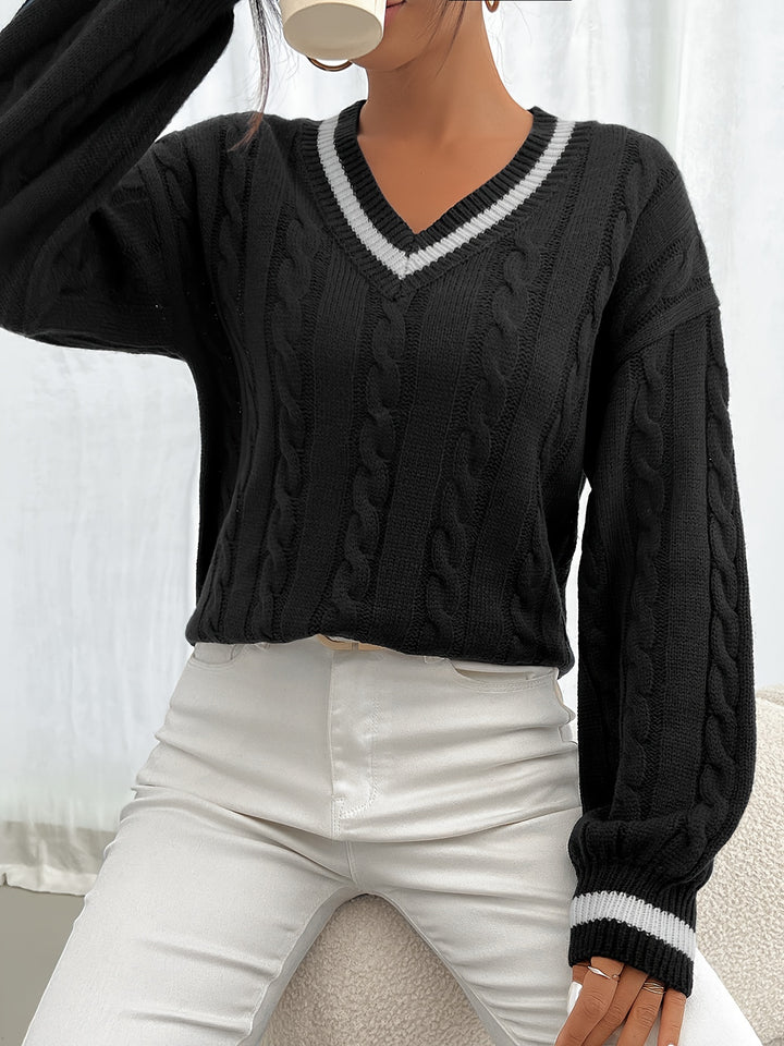 Camryn | Cable-Knit V-Neck Sweater