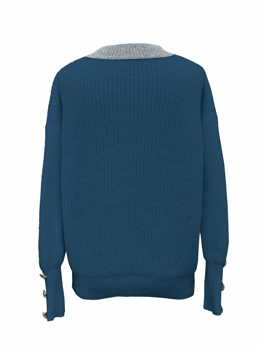 Deirdre | Button-Trim V-Neck Pullover