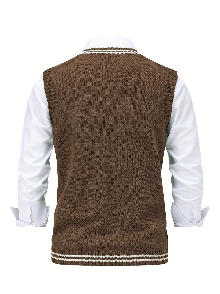 Gideon | Cable-Knit V-Neck Sweater Vest