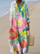 Penelope | Watercolor Flowers Art Print Dress