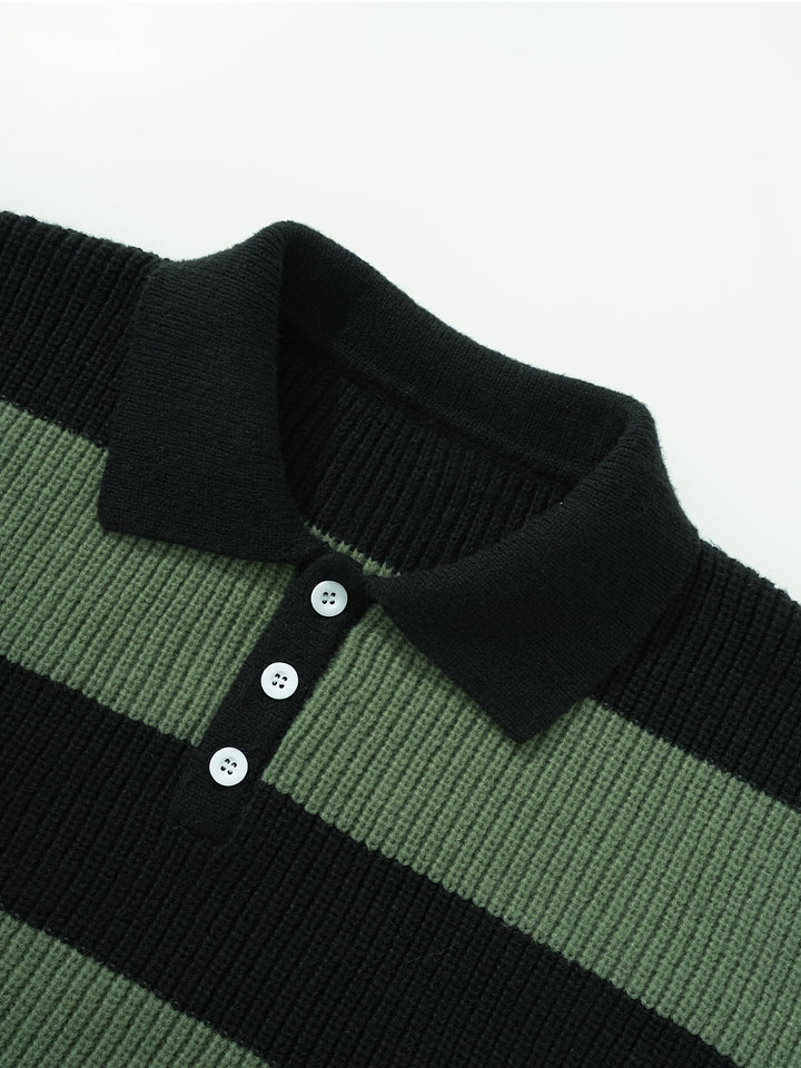 Sawyer | Color-Blocked Button-Neck Sweater