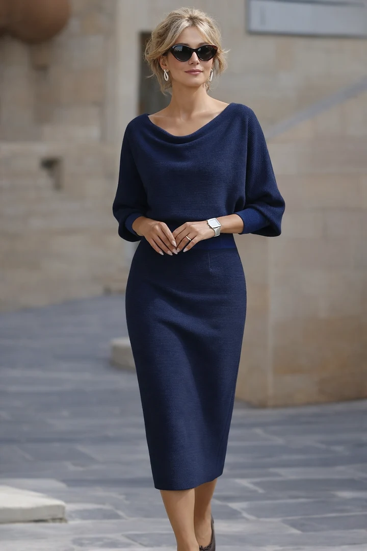 Ramona | Draped Batwing Midi Dress