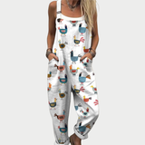 Doris | Comfortable Chicken Art Jumpsuit