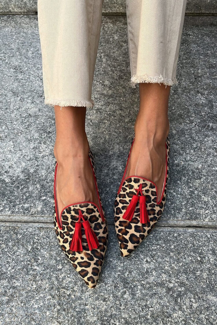 Bernice | Stylish Red Tassels Pointed Sandal