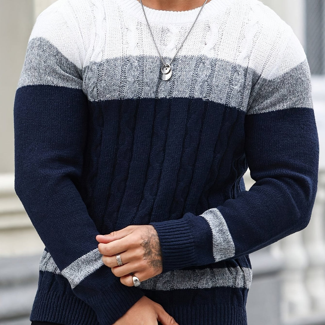 Ethan | Color Block Knit Sweater