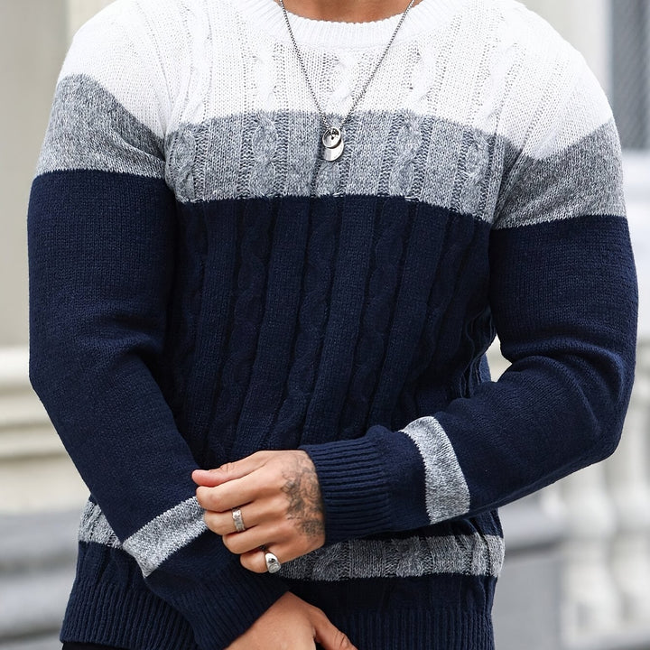 Ethan | Color Block Knit Sweater
