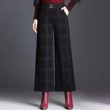 Beatrix | Checked Wide-Leg Trousers
