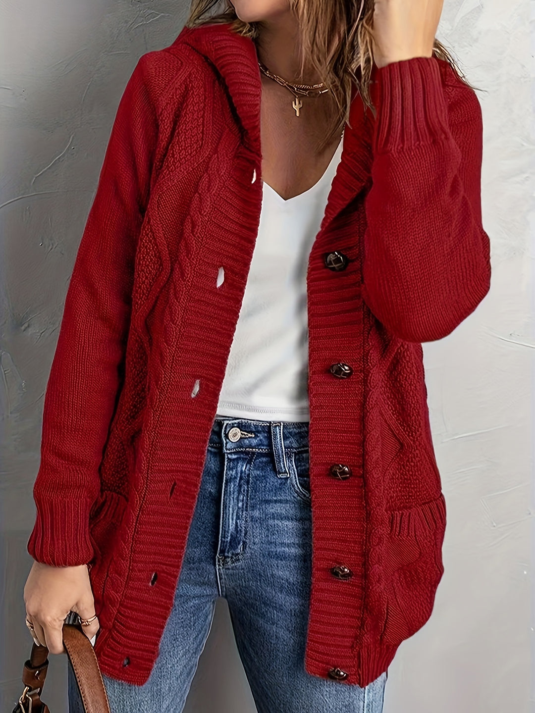 Winona | Cozy Hooded Button Cardigan