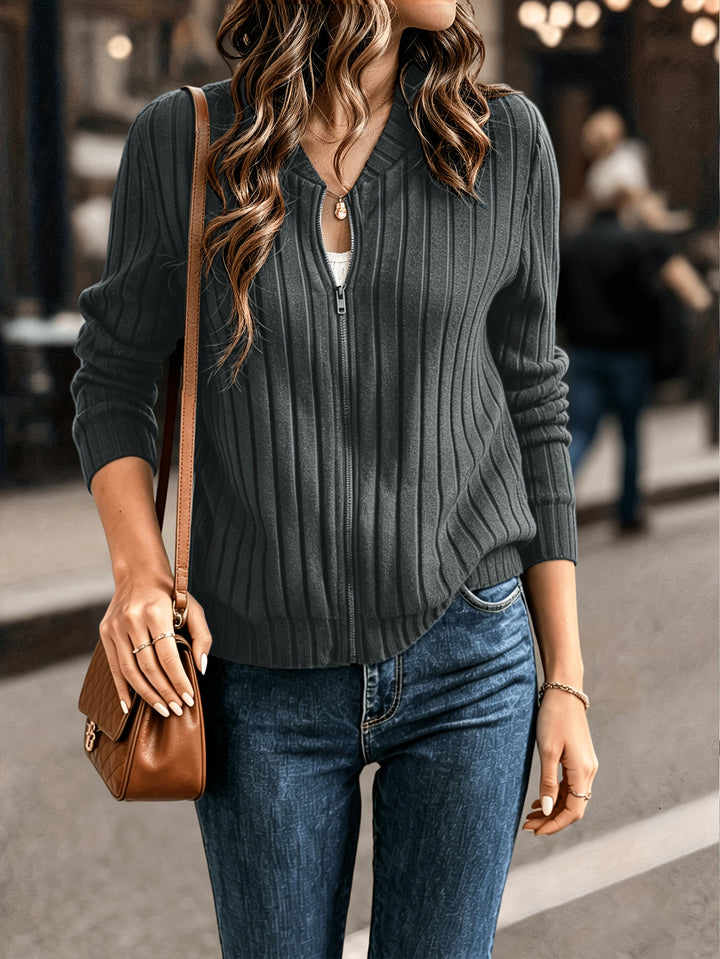 Blair | Ribbed Zip-Front Jacket