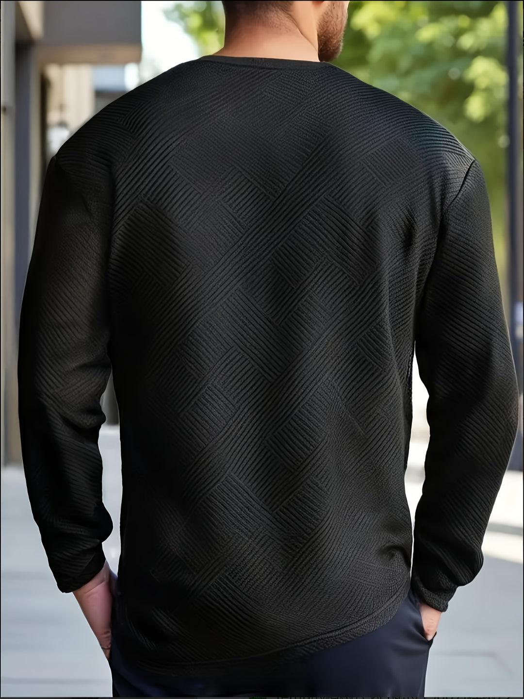 Elias | Textured Crew Neck Sweatshirt
