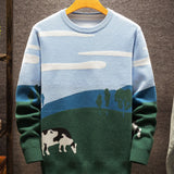 Dorian | Pastoral Scene Crew Neck Sweater