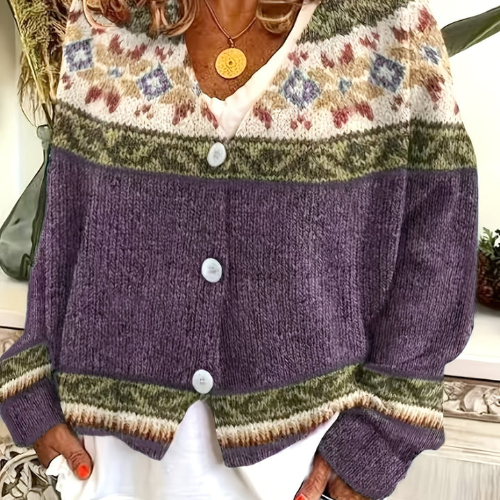 Harlow | Patterned Button-Front Cardigan