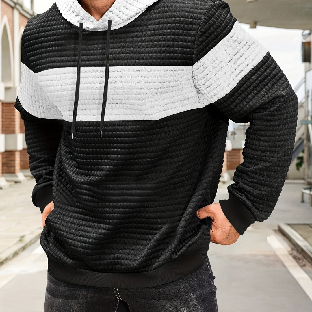 Hayes | Textured Colour-Block Hoodie