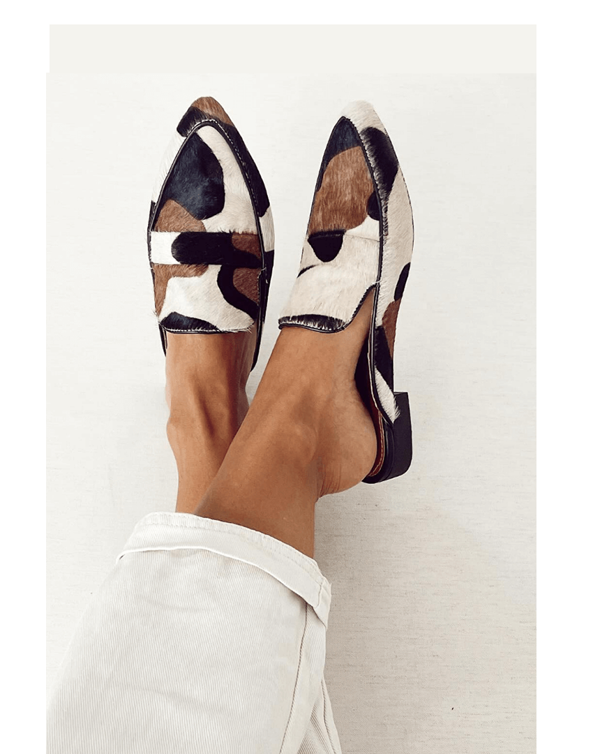 Statement Patterned Slingback Loafers