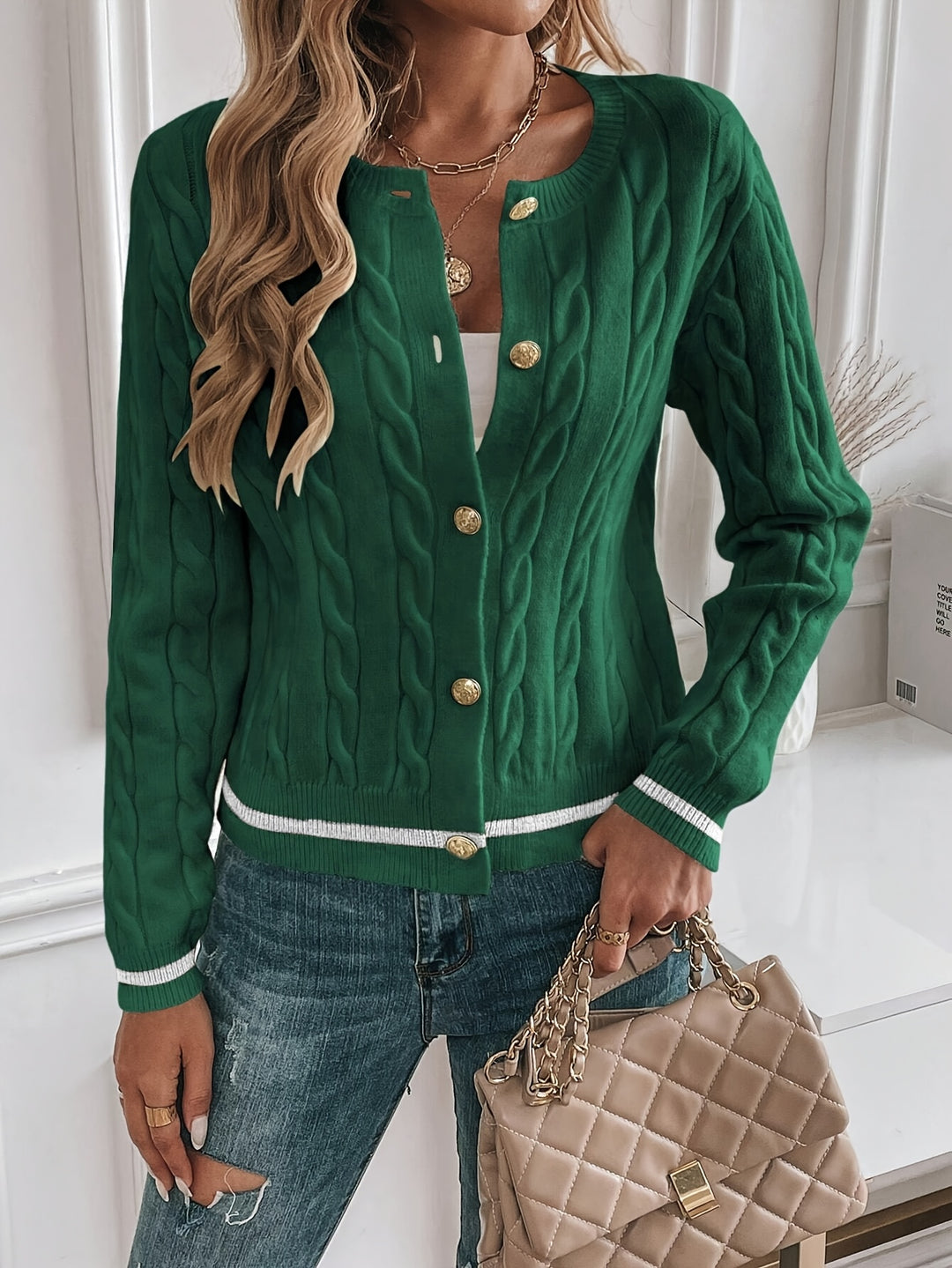 Claire | Refined Cable-Knit Cardigan
