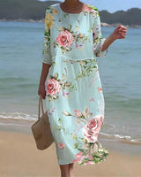 Scarlett | Elegant Sunset Flower Dress