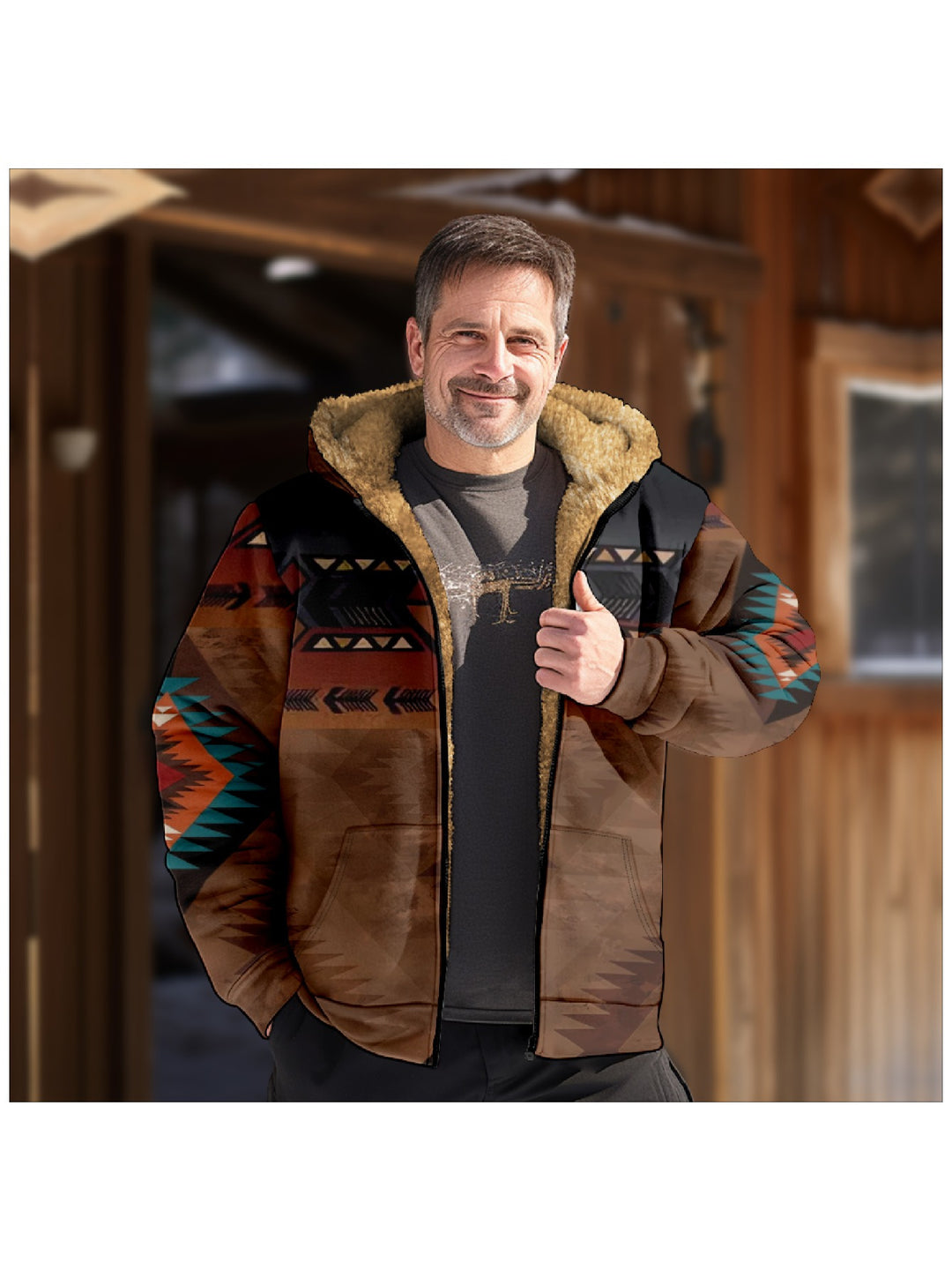 Braxton | Southwestern Hooded Zip Jacket