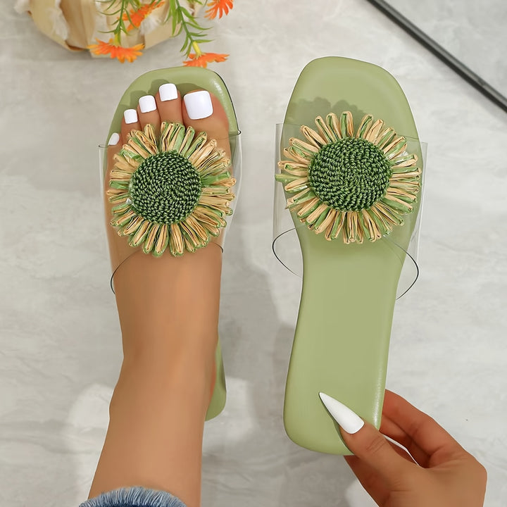 Elise | Floral Square-Toe Sandals