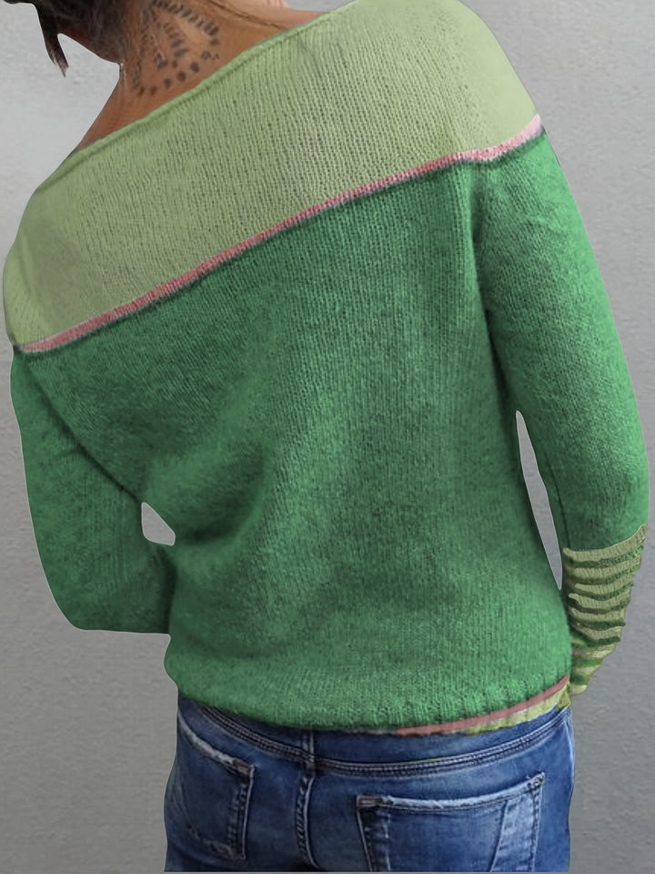Francesca | Color-Block Boat Neck Sweater