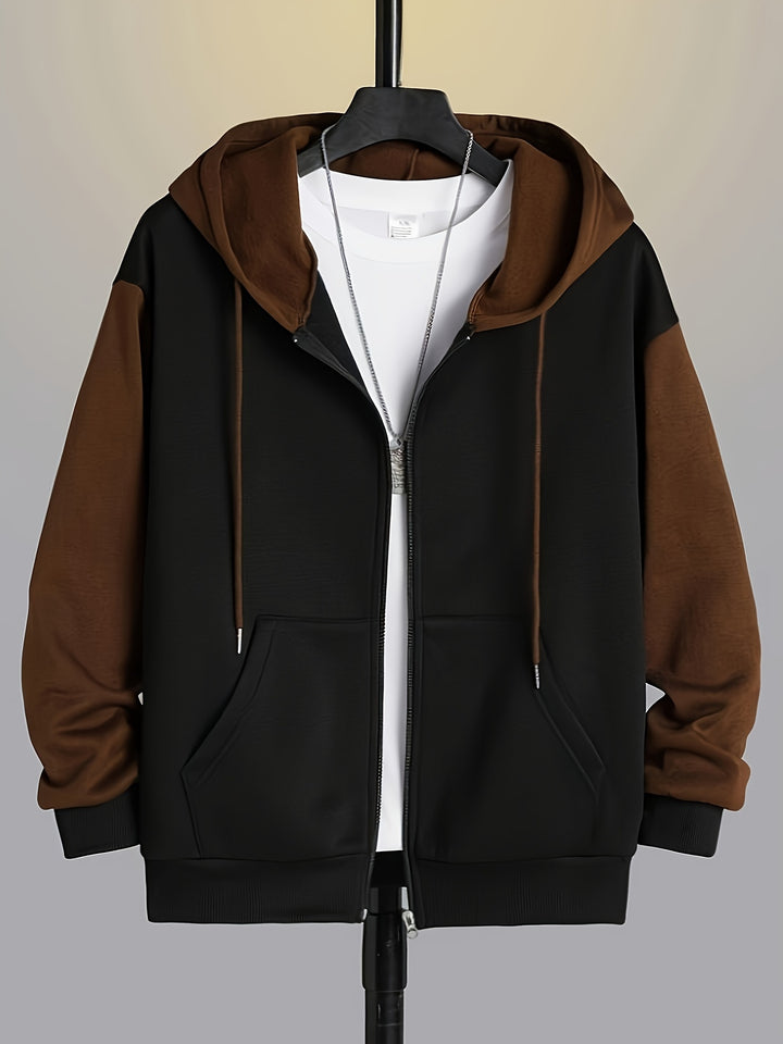 Cedric | Color Block Zip-Up Hoodie