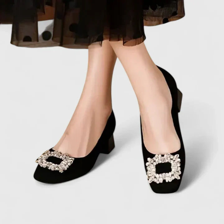 Juliana | Orthopedic Sparkling Buckle Heels