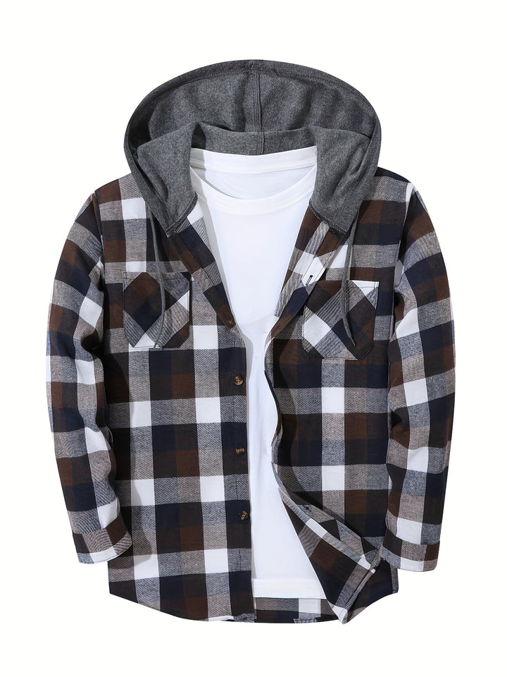 Braxton | Checked Hooded Shirt