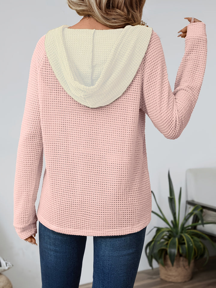 Faye | Relaxed Button-Neck Hoodie