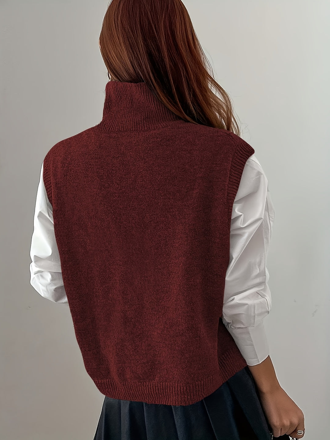 Farrah | High-Neck Sweater Vest
