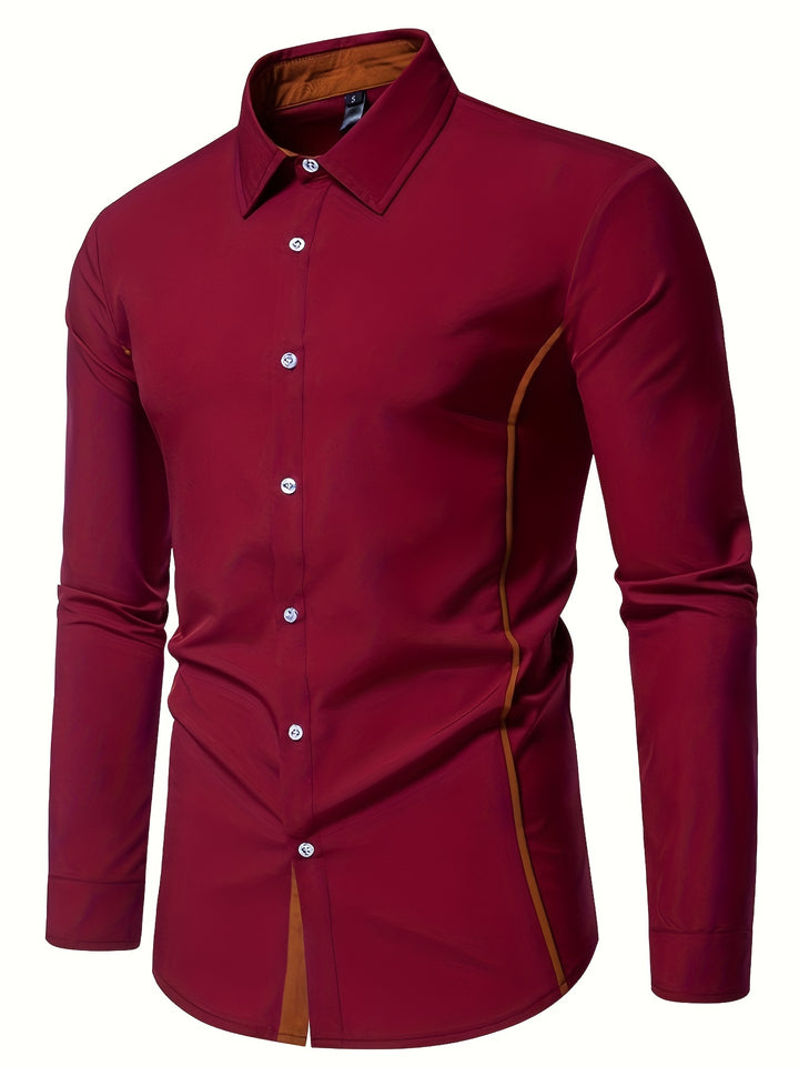 Anthony | Contrast Trim Button-Up Shirt