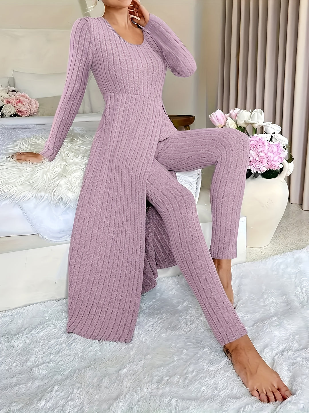 Marina | Ribbed Lounge Two-Piece Set