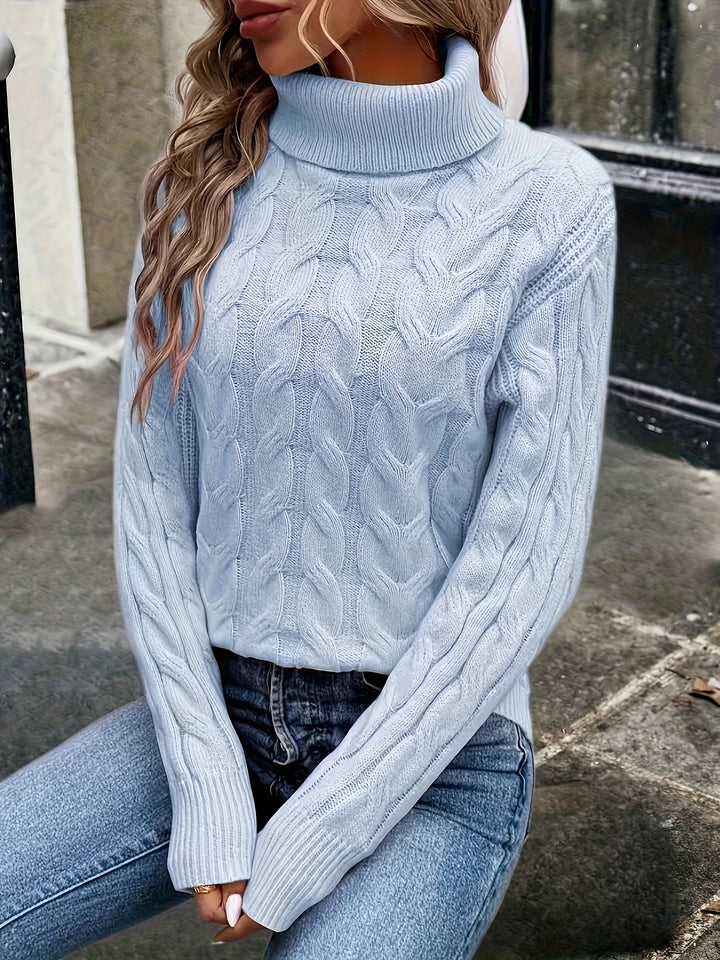 Celeste | Cozy Cable-Knit Turtleneck Sweater