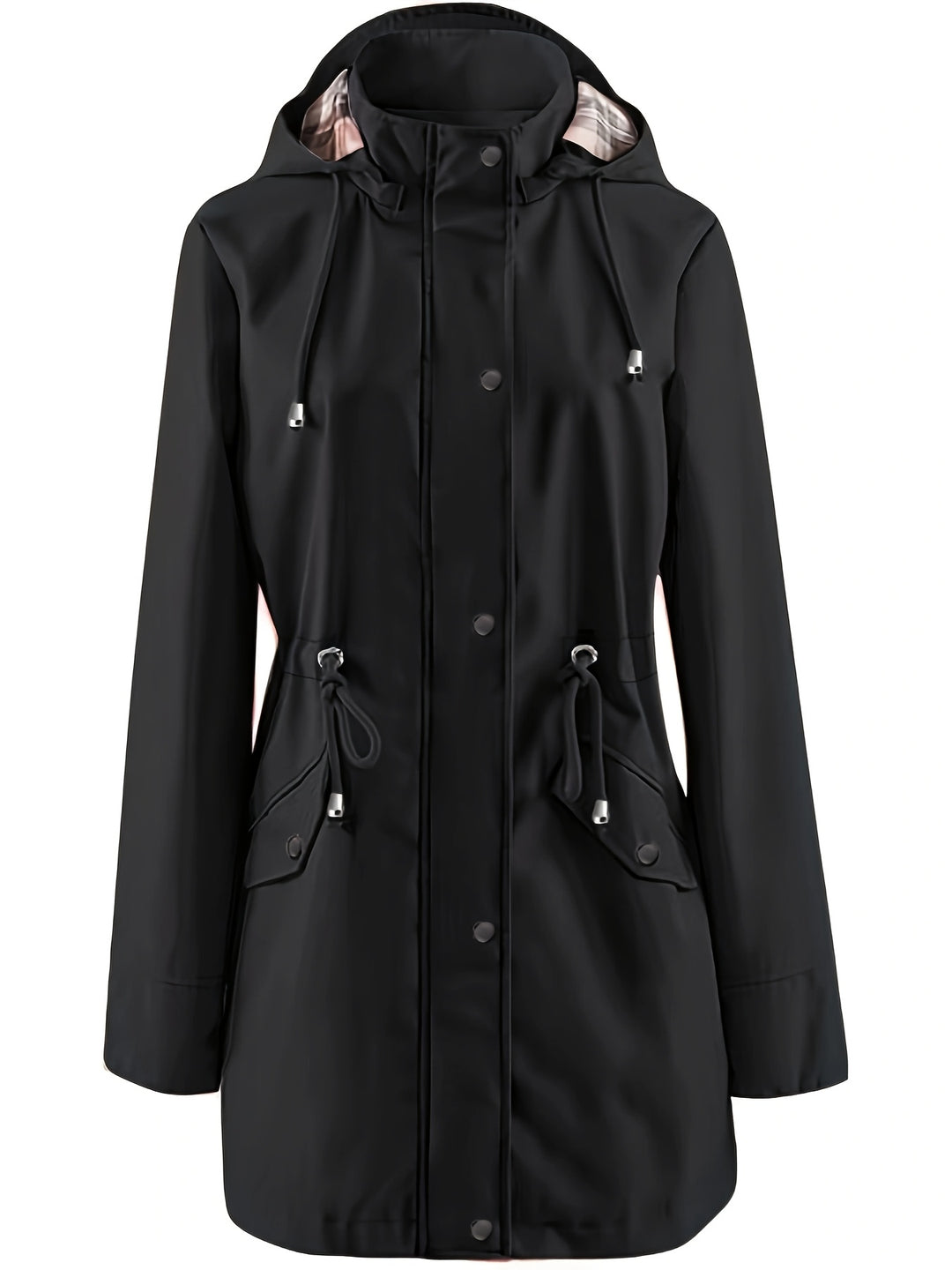 Joyce | Hooded Drawstring Rain Jacket