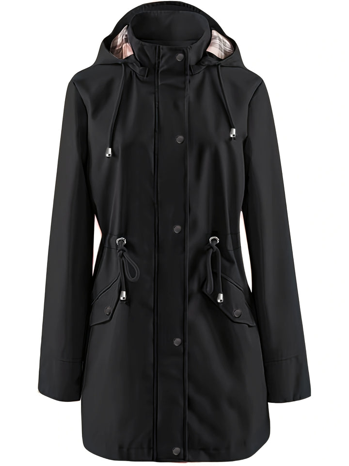 Joyce | Hooded Drawstring Rain Jacket