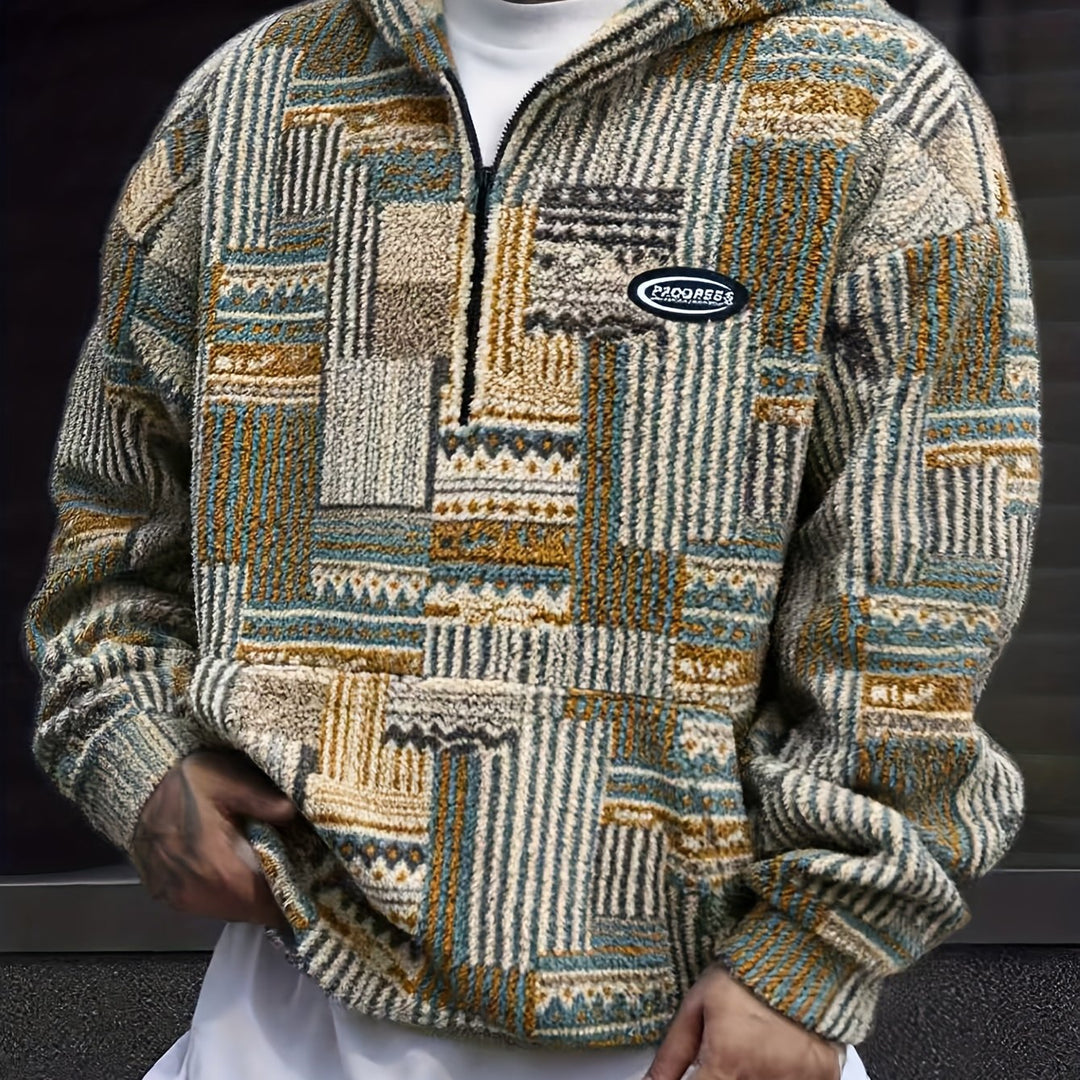 Malcolm | Patterned Quarter-Zip Pullover