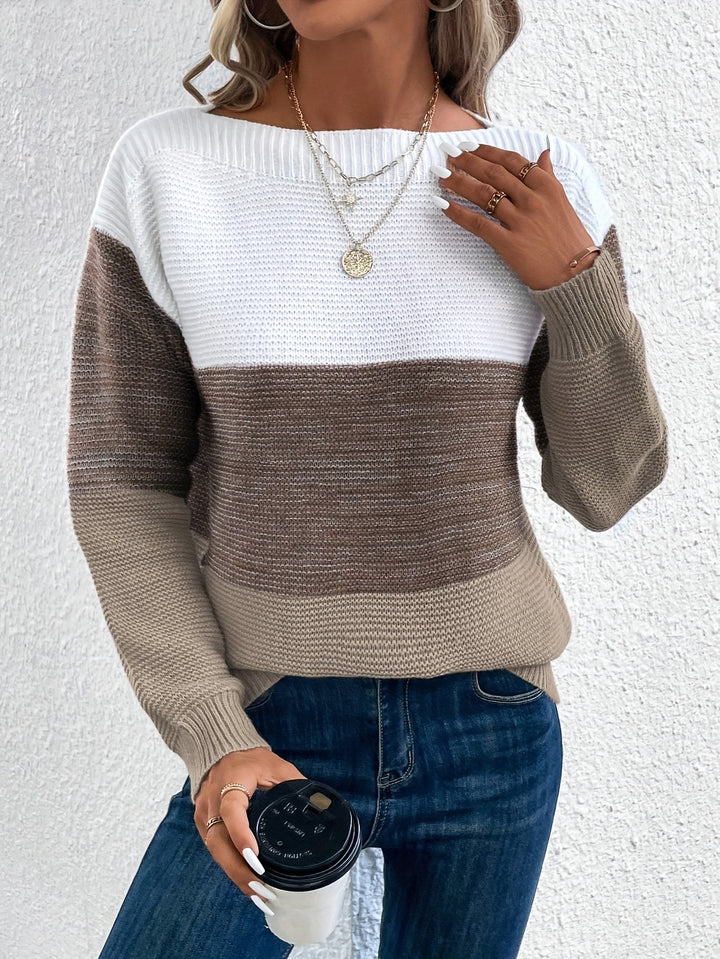Serena | Color-Blocked Drop-Shoulder Sweater