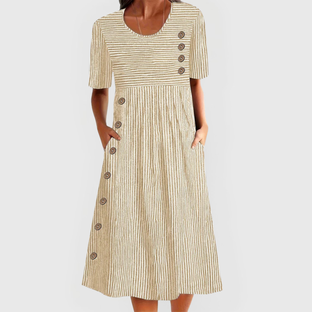 Demi | Striped Midi Dress