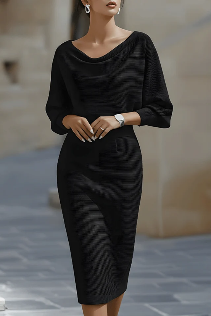 Ramona | Draped Batwing Midi Dress